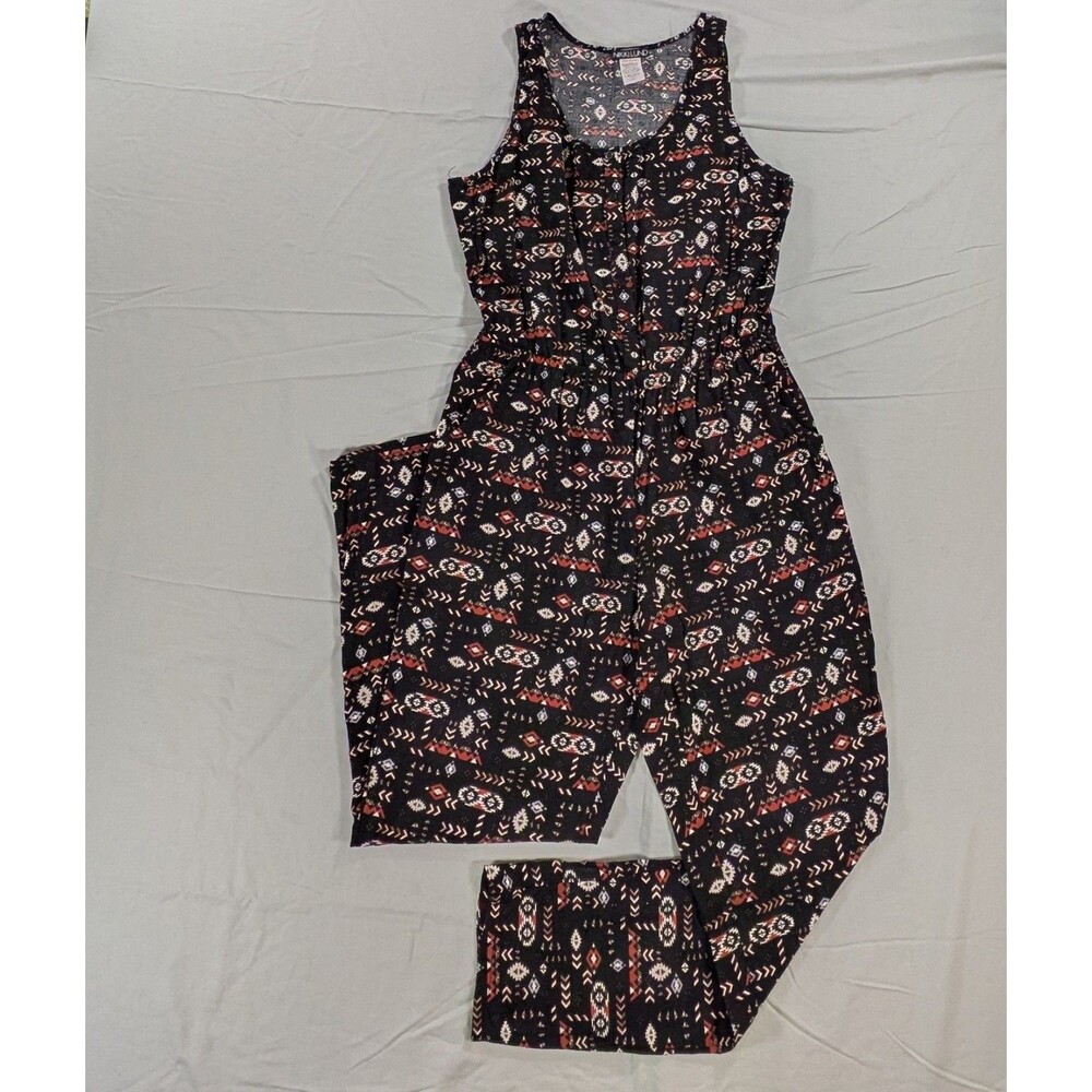 Nikki Lund Womens Black Sleeveless Jumpsuit w Pockets Size Medium